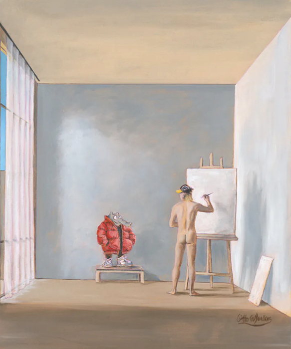 OTTO WAALKES: Coat Red (Leinwanddruck)